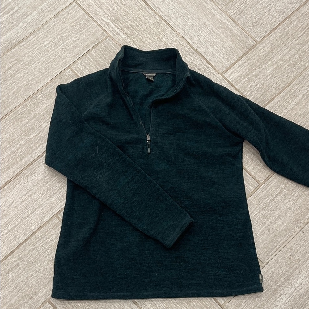 Eddie Bauer Women’s Forest Green Zip-Up Fleece